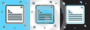 Set Software, web developer programming code icon isolated on blue and white, black background. Javascript computer