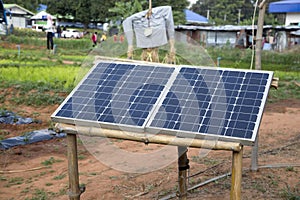 Set solar cell for generated electric energy on agriculture