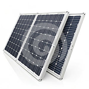 Solar panel set isolated on white background