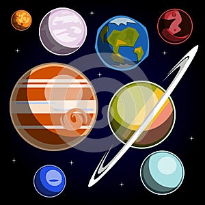 Set with Solar System planets