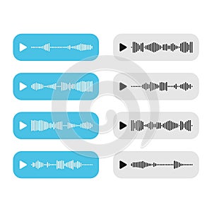 Set sound message for social media. Incoming and outgoing message templates. Vector