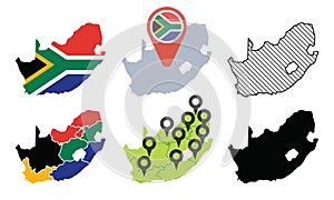 Set of South Africa Vector Map
