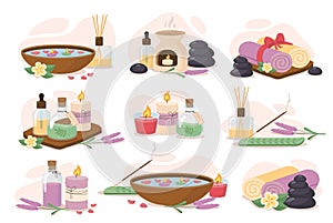 Set of spa icons vector concept