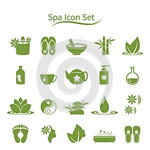 Set of spa icons. Vector illustration decorative design