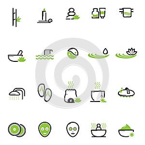 Set of spa icons. Vector illustration decorative design