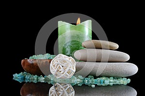 Set for spa-procedures On black