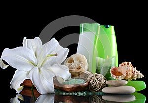 Set for spa-procedures On black