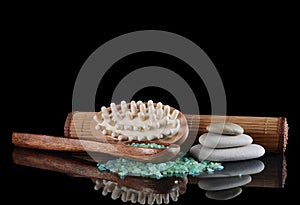 Set for spa-procedures On black