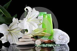 Set for spa-procedures On black