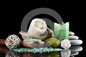 Set for spa-procedures On black