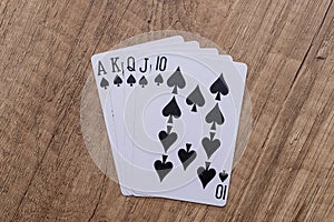 Set of Spade suit playing cards