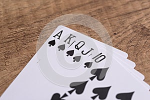 Set of Spade suit playing cards