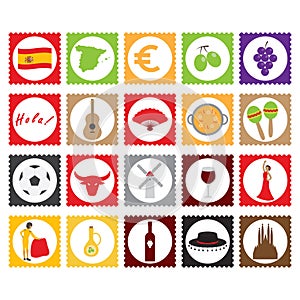 set of spain icons. Vector illustration decorative design