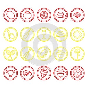 set of spain icons. Vector illustration decorative design