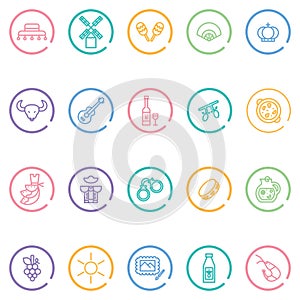 set of spain icons. Vector illustration decorative design