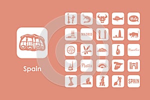 Set of Spain simple icons