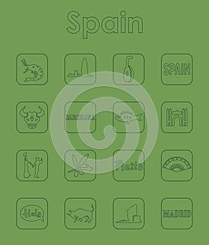 Set of Spain simple icons