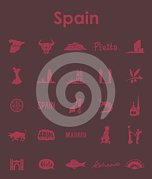 Set of Spain simple icons