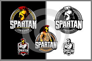 set of spartan vector badge logo template