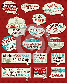 Set of special sale offer labels and banners