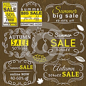 Set of special sale offer labels and banners