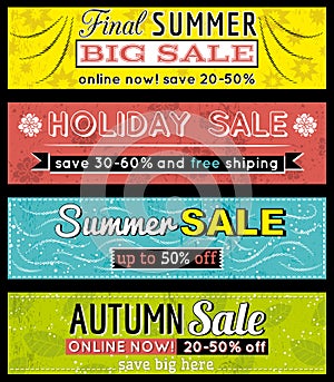 Set of special sale offer labels and banners