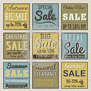 Set of special sale offer labels and banners