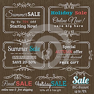 Set of special sale offer labels and banners