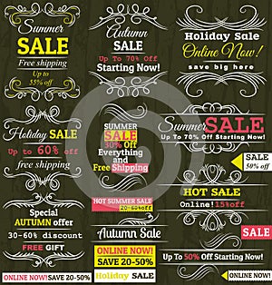 Set of special sale offer labels and banners