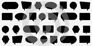 Set speech bubble. Black vector silhouette on white background