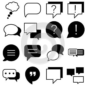 Set of Speech Bubble chat vector line icons. massage illustration sign collection. shat logo.