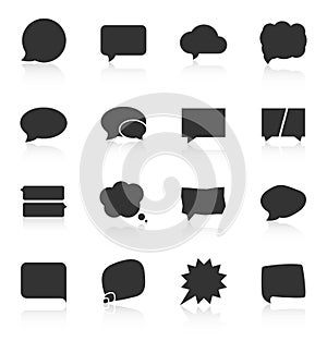 Set of speech bubble icons on white background