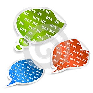 Set of speech bubble stickers