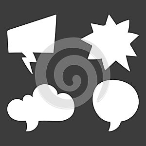 Set of speech bubble. Think cloud symbols. Vector illustration