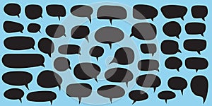 Set of speech bubbles. Blank empty vector speech bubbles. Cartoon balloon word design