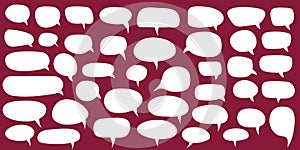 Set of speech bubbles. Blank empty vector white speech bubbles. Cartoon balloon word design.