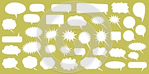 Set of speech bubbles. Blank empty vector white speech bubbles. Cartoon balloon word design.