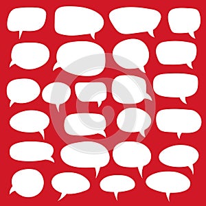 Set of speech bubbles. Blank empty vector white speech bubbles. Cartoon balloon word design.