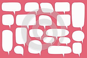 Set of speech bubbles. Blank empty vector white speech bubbles. Cartoon balloon word design.