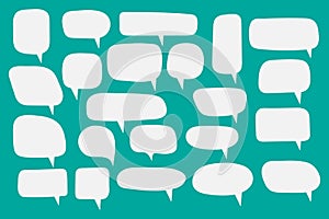 Set of speech bubbles. Blank empty vector white speech bubbles. Cartoon balloon word design.