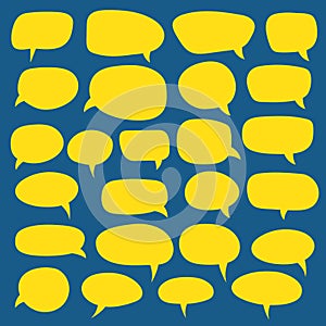 Set of speech bubbles. Blank empty vector white speech bubbles. Cartoon balloon word design.