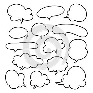 Set of speech bubbles. Empty cloud. Vector icon for websites and apps
