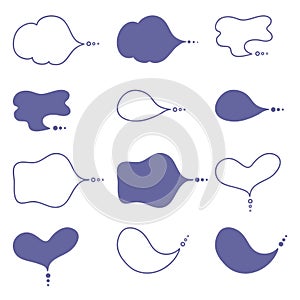 Set of vector speech bubbles, chat bubbles or dialogue boxes