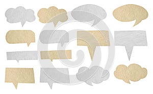 Set of Speech bubbles icons with paper texture background,