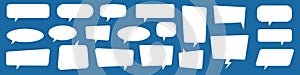 Set of speech bubbles. Speak bubble text, cartoon chatting box, message box.