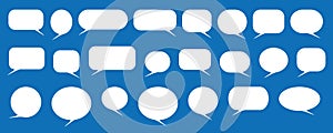 Set of speech bubbles. Speak bubble text, cartoon chatting box, message box. Blank empty vector white speech bubbles.