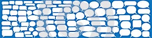 Set of speech bubbles. Speak bubble text, cartoon chatting box, message box. Blank empty vector white speech bubbles.