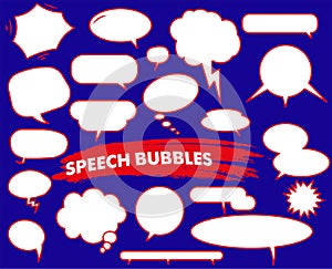 Set of speech bubbles, speech balloons