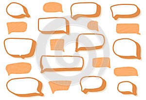 Set of speech bubbles for text. Vector elements.