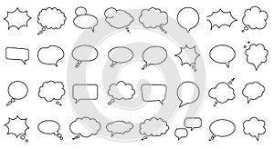 Set of Speech Bubbles and Thought Balloons